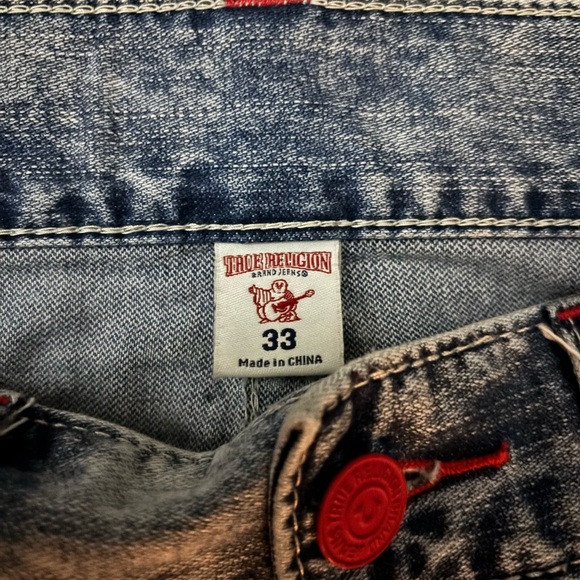 *VINTAGE* True Religion Blue Denim Jeans Size 33 - Picture 5 of 5